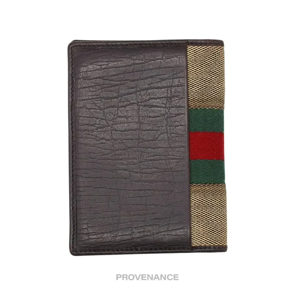 🔴 Gucci Pocket Organizer Wallet - Raffia with Web